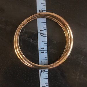 Like New Pair of Round Tubular Brush Goldtone Bangles